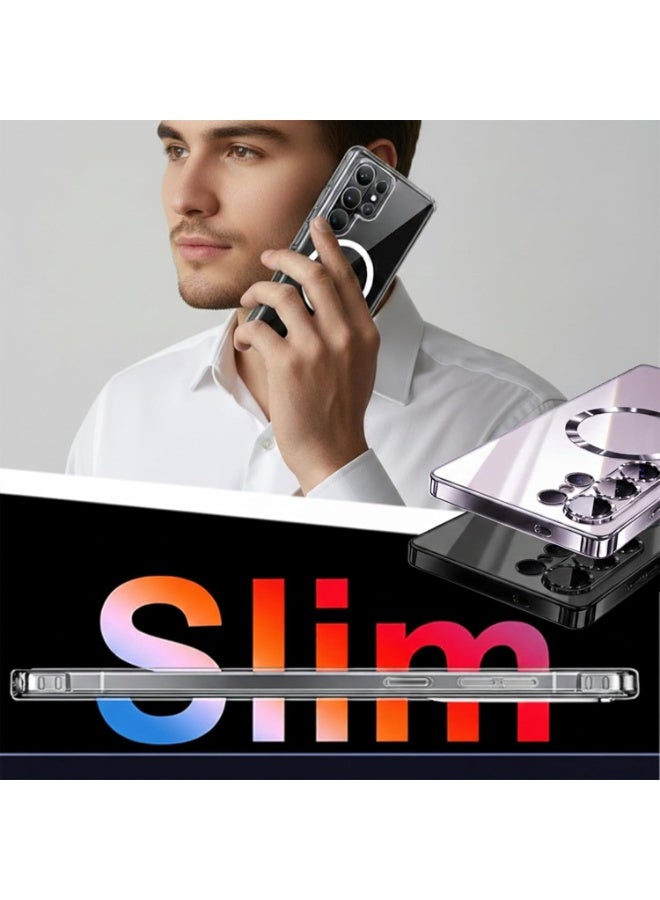 كيس حافظة حماية مغناطيسية لموبايل سامسونج جالاكسي S26 الترا  مع واقي عدسة الكاميرا متوافق مع ماج سيف جراب مضاد للصدمات لهاتف جالاكسي S26 الترا، شفاف - Image 5